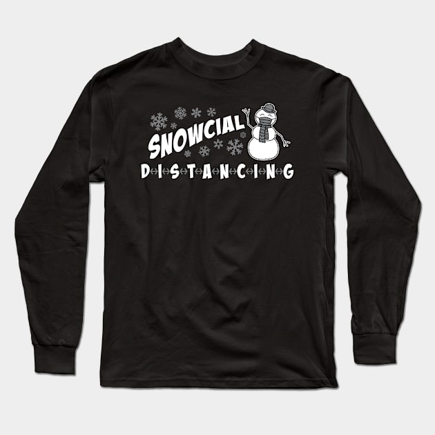 Snowcial Distancing - Funny Christmas Thanksgiving 2020 Vintage Funky Retro Long Sleeve T-Shirt by ZowPig Shirts